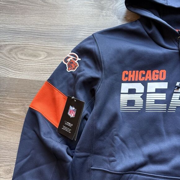 Chicago Bears Hoodie Mens Medium Nike Pullover Sweatshirt On Field NFL 100th NWT - Picture 5 of 11